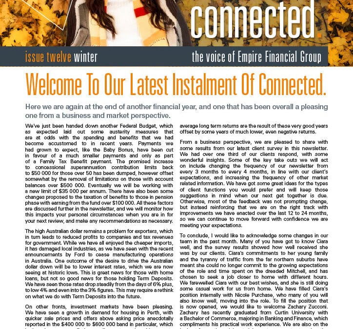 Newsletter Connected – issue 12 Winter 2013